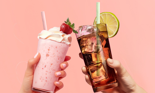SORBOS edible straws in colourful drinks